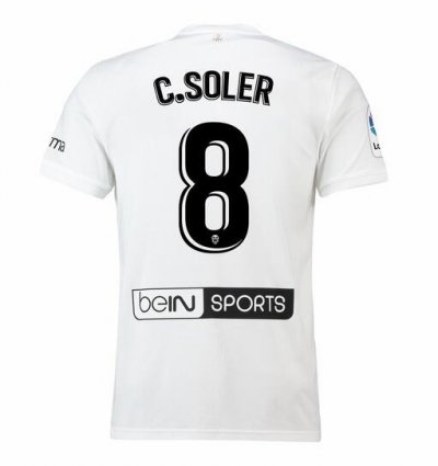 Valencia 2018/19 C. SOLER 8 Home Shirt Soccer Jersey