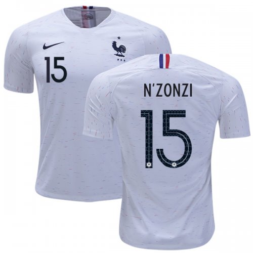 France 2018 World Cup STEVEN NZONZI 15 Away Shirt Soccer Jersey