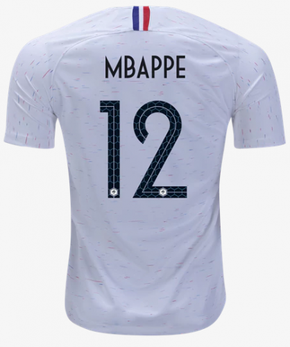 France 2018 World Cup Away Kylian Mbappé Shirt Soccer Jersey