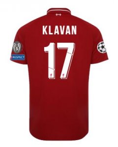 Liverpool 2018/19 Home KLAVAN Shirt UCL Soccer Jersey
