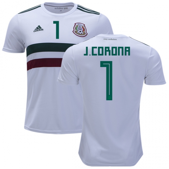 Mexico 2018 World Cup Away JOSE DE JESUS CORONA 1 Shirt Soccer Jersey - Click Image to Close