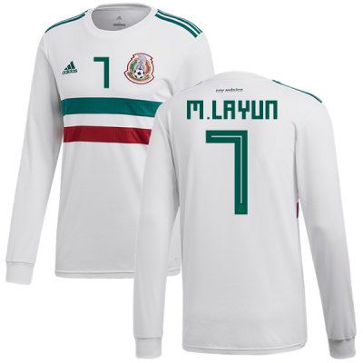 Mexico 2018 World Cup Away MIGUEL LAYUN 7 Long Sleeve Shirt Soccer Jersey