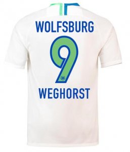 VfL Wolfsburg 2018/19 WEGHORST 9 Away Shirt Soccer Jersey