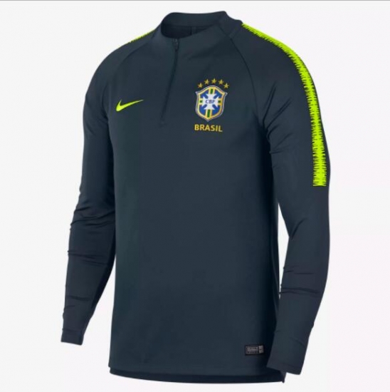 Brazil World Cup 2018 Training Sweat Shirt Black - Click Image to Close