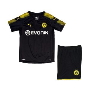 Borussia Dortmund 2017/18 Away Kids Soccer Kit Children Shirt And Shorts
