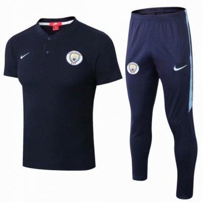 Manchester City 2018/19 Royal Blue Polo Shirts + Pants Suit
