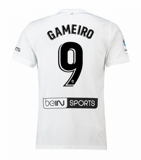 Valencia 2018/19 GAMEIRO 9 Home Shirt Soccer Jersey - Click Image to Close