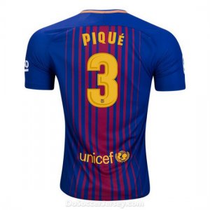 Barcelona 2017/18 Home Pique #3 Shirt Soccer Jersey