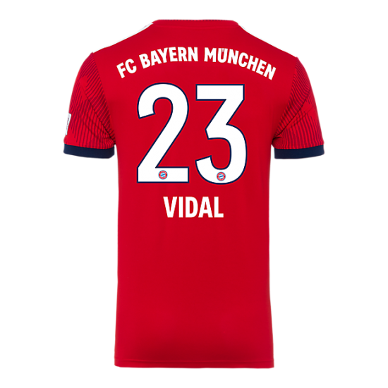 Bayern Munich 2018/19 Home 23 Vidal Shirt Soccer Jersey - Click Image to Close