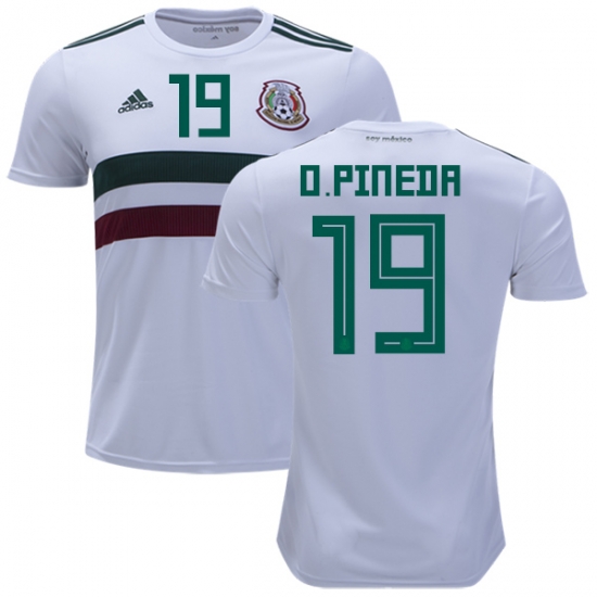 Mexico 2018 World Cup Away ORBELIN PINEDA 19 Shirt Soccer Jersey - Click Image to Close