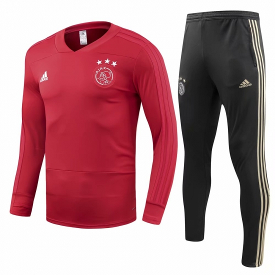 Ajax 2018/19 Red O'Neck Training Suit (Shirt+Trouser) - Click Image to Close