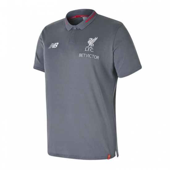 Liverpool 2018 Grey Polo Shirt - Click Image to Close