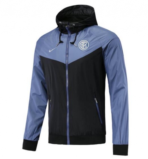 Inter Milian 2018/19 Grey Blue Woven Windrunner Jacket - Click Image to Close