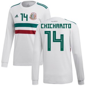 Mexico 2018 World Cup Away JAVIER HERNANDEZ 14 Long Sleeve Shirt Soccer Jersey