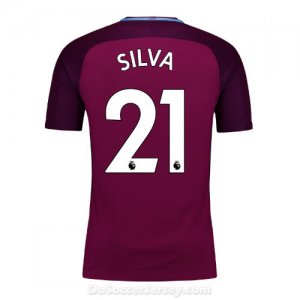 Manchester City 2017/18 Away Silva #21 Shirt Soccer Jersey