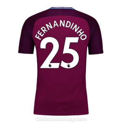 Manchester City 2017/18 Away Fernandinho #25 Shirt Soccer Jersey