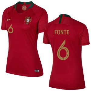 Portugal 2018 World Cup JOSE FONTE 6 Home Women's Shirt Soccer Jersey