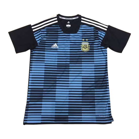 Argentina 2018 World Cup Blue Pre-Match Training Shirt - Click Image to Close