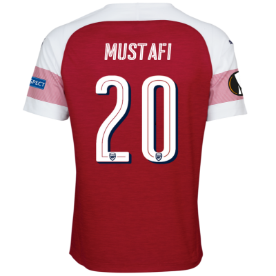 Arsenal 2018/19 Shkodran Mustafi 20 UEFA Europa Home Shirt Soccer Jersey