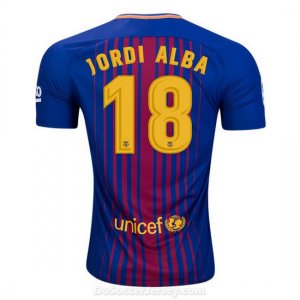 Barcelona 2017/18 Home Jordi Alba #18 Shirt Soccer Jersey