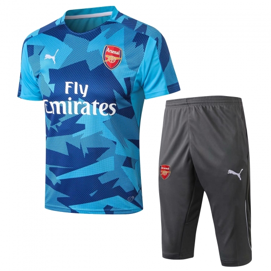 Arsenal 2017/18 Blue Short Training Suit - Click Image to Close