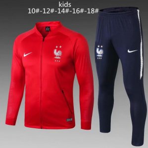 Kids France 2018/19 Red Stripe Training Suit