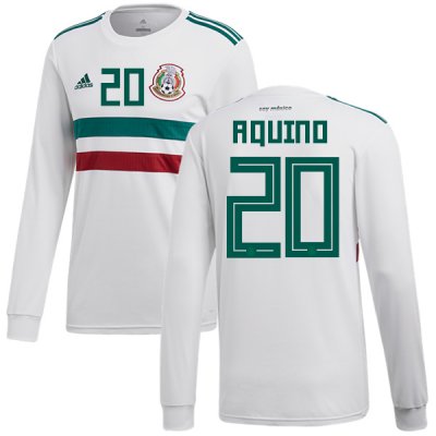 Mexico 2018 World Cup Away JAVIER AQUINO 20 Long Sleeve Shirt Soccer Jersey