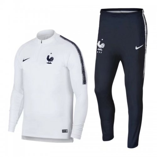 France FIFA World Cup 2018 Training Suit White(Sweat Shirt+Trouser)