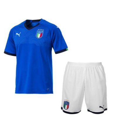 Italy 2018/19 Home Kids Soccer Kit Children Shirt And Shorts