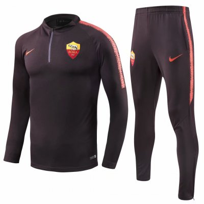 Roma 2018/19 Black Training Suit (Zipper Shirt+Trouser)