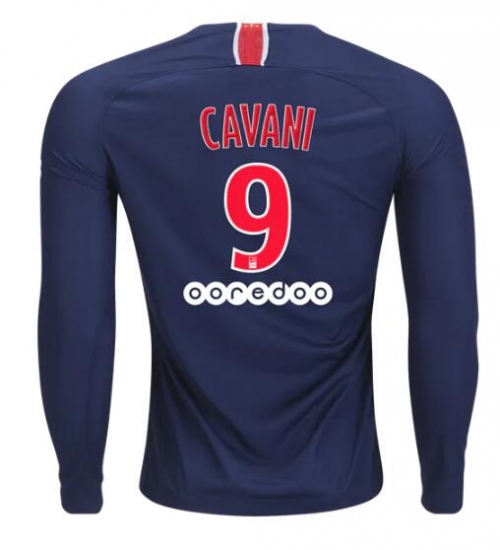 PSG 2018/19 Edinson Cavani 9 Home Long Sleeve Shirt Soccer Jersey - Click Image to Close