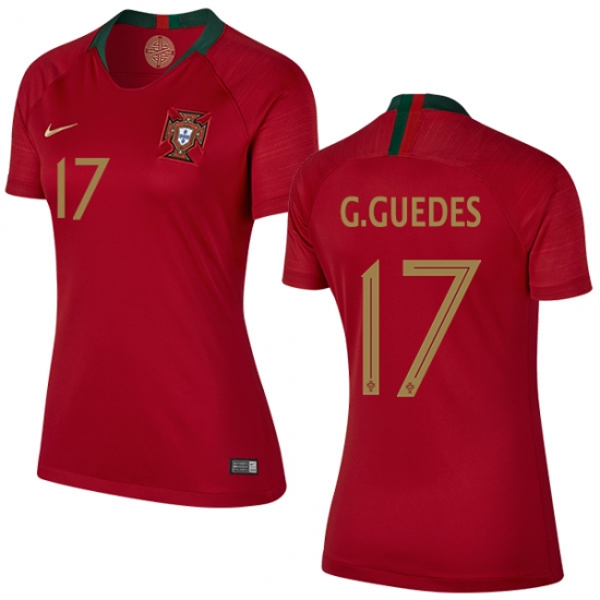 Portugal 2018 World Cup GONCALO GUEDES 17 Home Women's Shirt Soccer Jersey - Click Image to Close