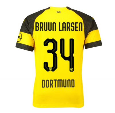 Borussia Dortmund 2018/19 Bruun Larsen 34 Home Shirt Soccer Jersey
