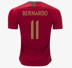 Portugal 2018 World Cup Home Bernardo Silva Shirt Soccer Jersey