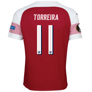 Arsenal 2018/19 Lucas Torreira 11 UEFA Europa Home Shirt Soccer Jersey