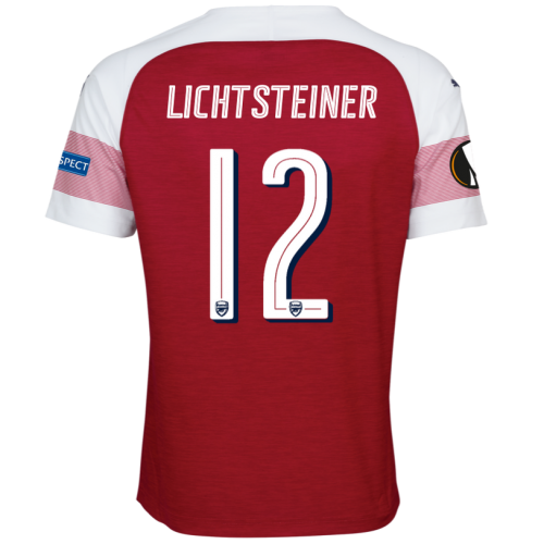 Arsenal 2018/19 Stephan Lichtsteiner 12 UEFA Europa Home Shirt Soccer Jersey