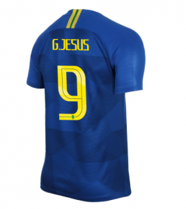 Brazil 2018 World Cup Away Gabriel Jesus Shirt Soccer Jersey