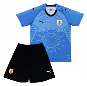 Uruguay 2018 FIFA World Cup Home Kids Soccer Kit Children Shirt And Shorts