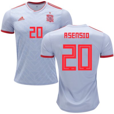 Spain 2018 World Cup MARCO ASENSIO 20 Away Shirt Soccer Jersey