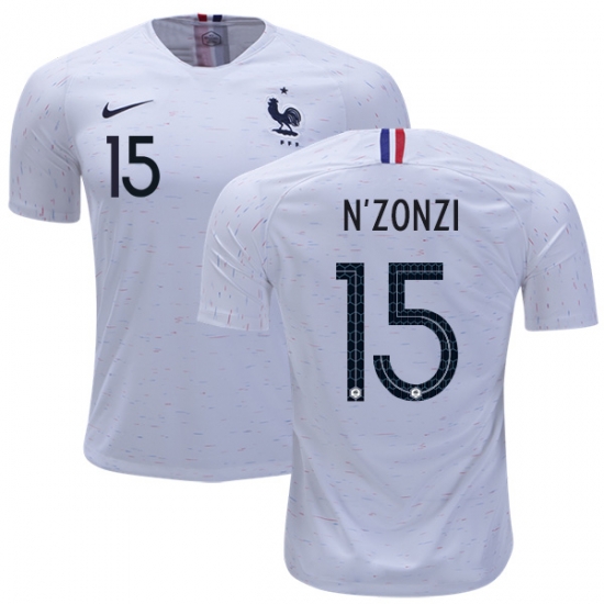 France 2018 World Cup STEVEN NZONZI 15 Away Shirt Soccer Jersey - Click Image to Close