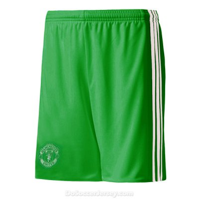 Manchester United 2017/18 Goalkeeper Green Soccer Shorts