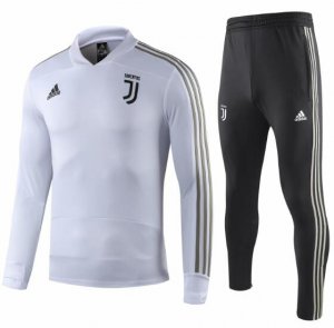 Juventus 2018/19 White V-Neck Training Suit (Sweat Shirt+Trouser)