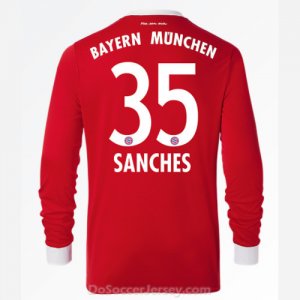 Bayern Munich 2017/18 Home Sanches #35 Long Sleeved Soccer Shirt