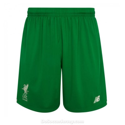 Liverpool 2017/18 Goalkeeper Green Soccer Shorts