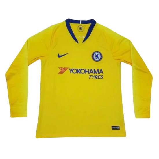 Chelsea 2018/19 Away Long Sleeve Shirt Soccer Jersey - Click Image to Close