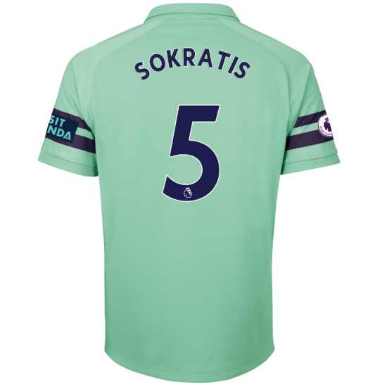 Arsenal 2018/19 Sokratis Papastathopoulos 5 Third Shirt Soccer Jersey - Click Image to Close