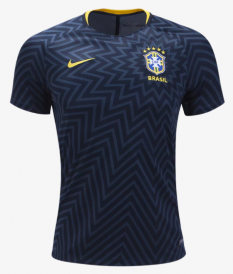 Brazil 2018 World Cup Training Jersey Shirt Black - Click Image to Close