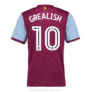 Aston Villa 2017/18 Home Grealish #10 Shirt Soccer Jersey
