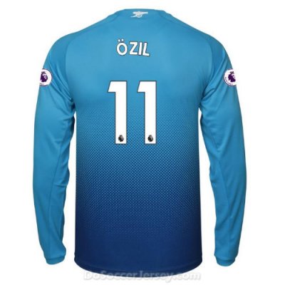 Arsenal 2017/18 Away ÖZIL #11 Long Sleeved Shirt Soccer Jersey