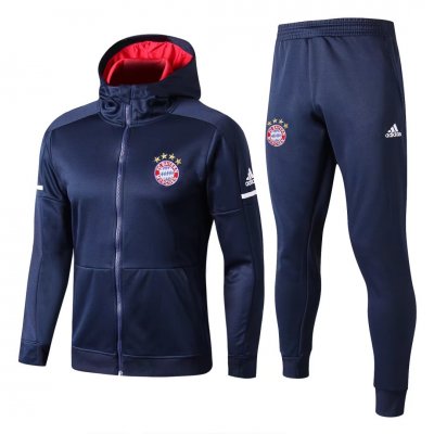 Bayern Munich 2017/18 Royal Blue Training Suit (Hoody Jacket+Pants)